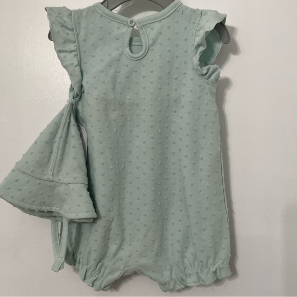NWT Kyle & Deena Baby Girls 2-Pc. Romper & Sun Hat Set - light mint green - Picture 5 of 7